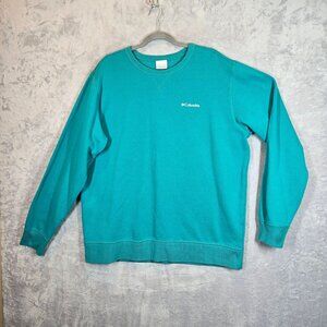 Columbia Mens XL Turquoise Crew Neck Sweatshirt Cotton Blend Casual Gym School